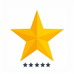 Obraz premium Golden star rating icon with three black stars below on white background for business success and excellence