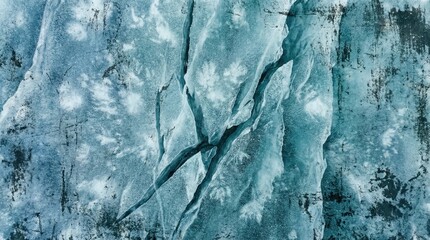 Ice winter background with cracks and grunge texture concept. Stunning close-up of icy glacier textures and patterns.