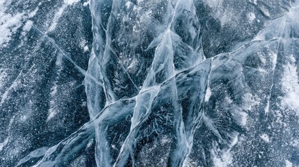 Ice winter background with cracks and grunge texture concept. Stunning close-up of cracked ice textures showing nature's beauty.