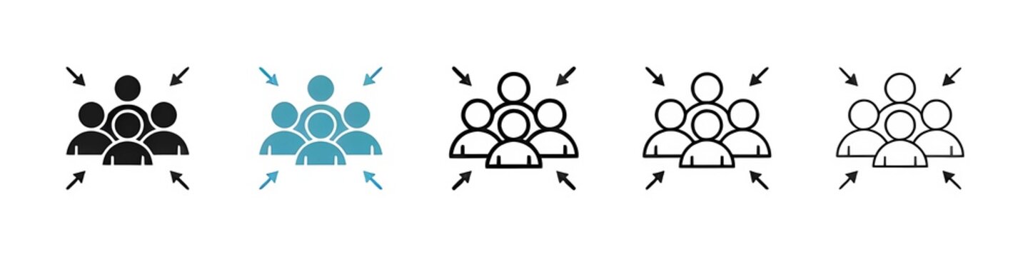 Evacuation Spot Vector Icon Set in Flat and Outline Style Isolated on White Background.  Crisis Assembly Symbol vector symbol for UI design.
