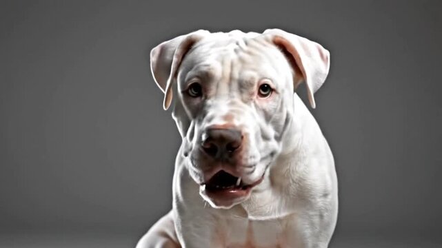 portrait of a great dane isolated on black background 
