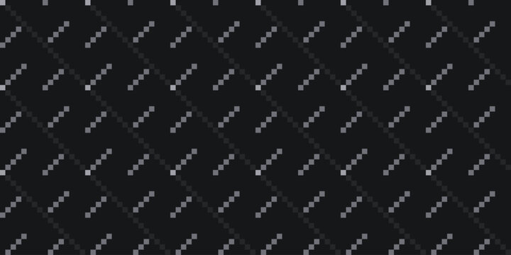 Seamless White Diagonal Pixel Dotted Line Pattern on Black Background