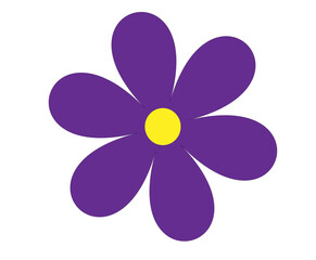 purple flower on a white background, icon, isolate, illustration,