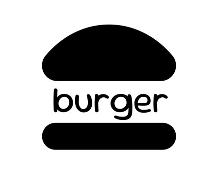 burger black icon, isolate on a white background,