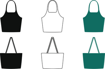 Variety of tote bag and basket bag in black white and teal , tote bag basket bag shopping bag,