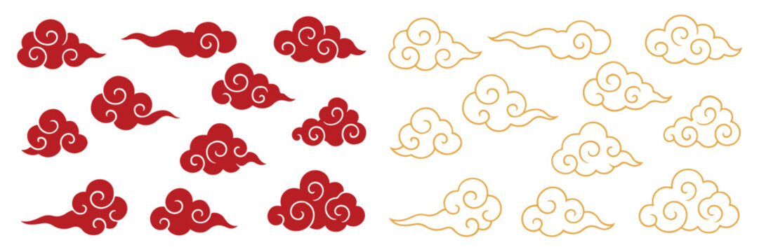 red oriental chinese clouds collections