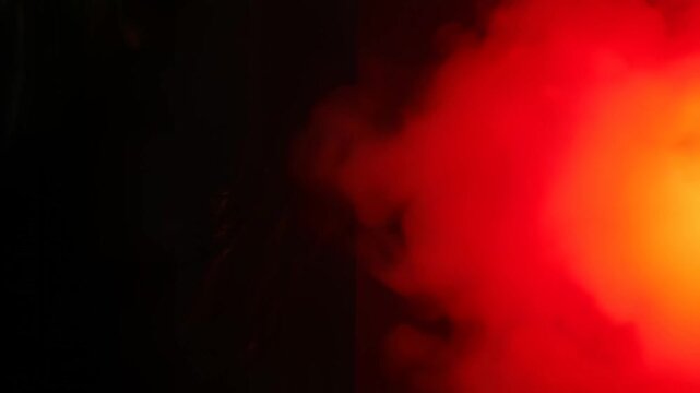 Split image with dark and red light