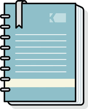 Spiral Notebook &ndash; Minimal Flat Vector Illustration of Planner Journal