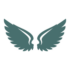 Fototapeta premium Green Bird Wings Logo Illustration Design.
