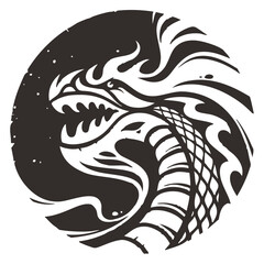 Obraz premium Dragon Tribal Tattoo Design