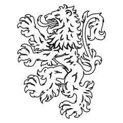 Naklejka premium Heraldic Lion Rampant