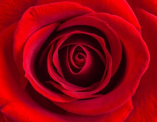 Close-up of a vibrant, velvety red flower, showcasing intricate details