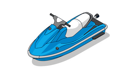 Blue Jet Ski Water Vehicle Recreation.
