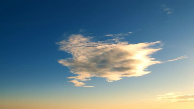 Blue sky with white clouds at sunset