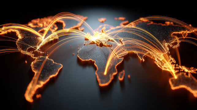 World map global network connection