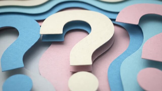 Facing uncertainty, a person must make a decision and navigate through a sea of choice amidst multiple question marks