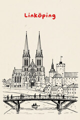 Linkping Sweden Pen Line Art