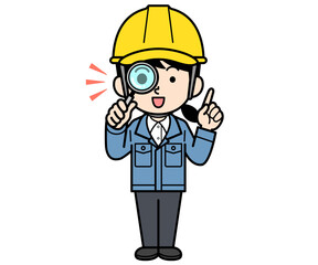発見する現場監督の女性