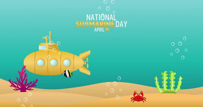 national submarine day motion video, ideal for national submarine day celebration