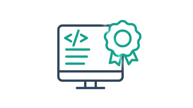 Software license icon animation. animation icon related to IT support. Suitable for site web, app, UI, user interfaces, provide visual feedback and more. Alpha channel