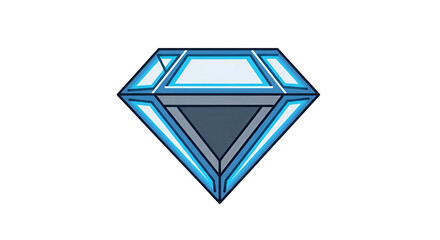 A digital diamond icon with glowing blue lines against a black backdrop