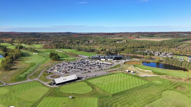 Parking of TPC Toronto At Osprey Valley Golf Course In Ontario, Canada. Aerial