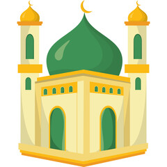 Islamic Mosque Flat Illustration