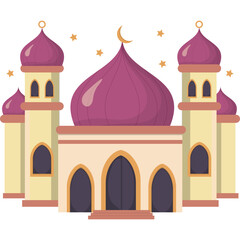 Islamic Mosque Flat Illustration