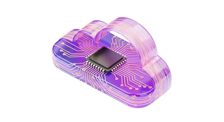 Digital cloud design with circuit board and processor