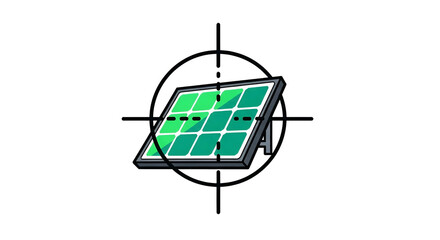 Illustration of a solar panel centered on a black background