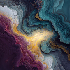 Obraz premium 抽象曲線が織り成す幻想的な流れの背景｜滑らかなライン構成の高品位なデジタル装飾アート画像