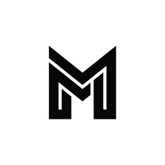 Bold geometric simple letter M logo