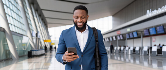 Business traveler enjoying a moment at the airport