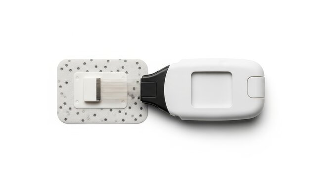White Continuous Glucose Monitoring System Device.