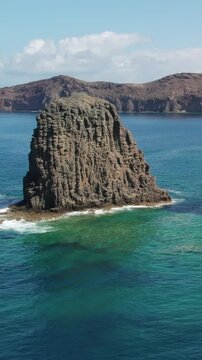 Aerial view of Roque Farallon in Gran Canaria, Canary Islands
