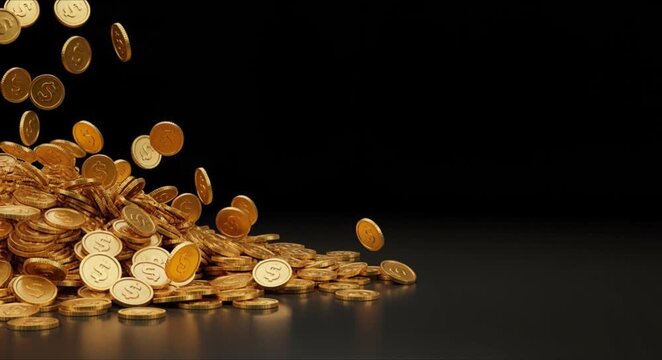 pile of shimmering gold coins flowing like liquid perfect for st patrick's day