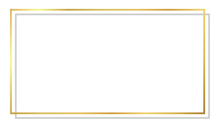 Golden frame border. golden luxury glowing vintage frame with shadows on white background. gold luxury realistic rectangle border. vector illustration