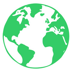 Green Earth World Globe Icon