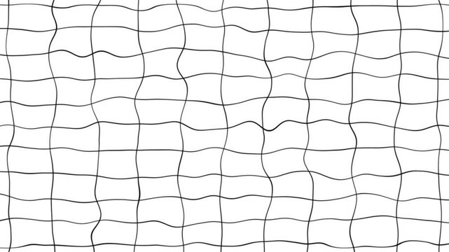 Abstract white and black wavy grid background animation, 4k video.