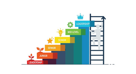 Climbing the career ladder a visual representation of leadership and growth © Naksha