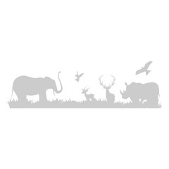 Fototapeta premium Safari Wildlife Silhouette