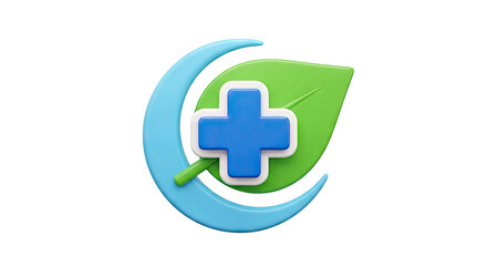 Obraz premium 3D Medical Health and Nature Icon