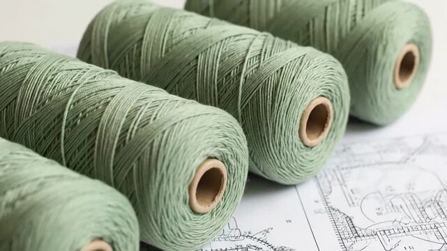 Crafting with Green Threads Demonstrating Sewing and Textile Design Process