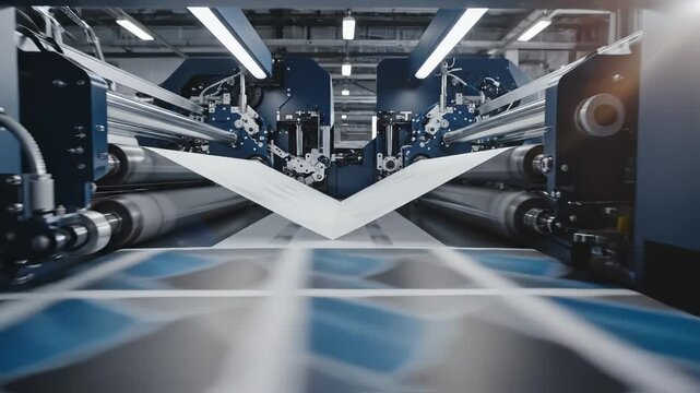 Industrial printing machine in operation