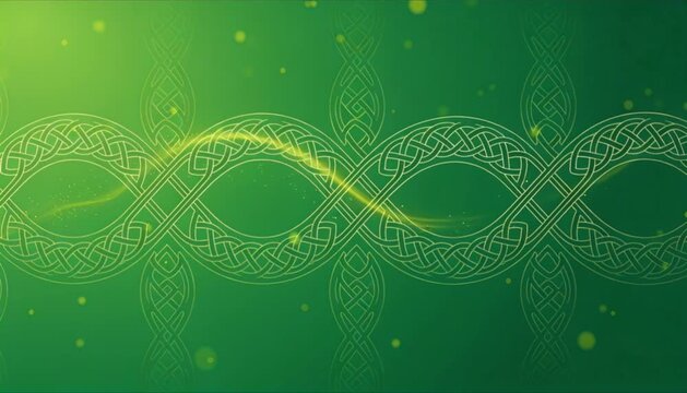 minimalist irish green backdrop with animated celtic knot perfect for st patrick's day