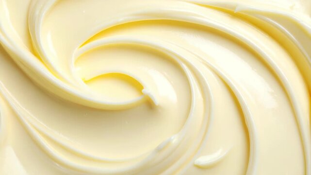 Smooth, creamy yellow substance swirled into abstract patterns
