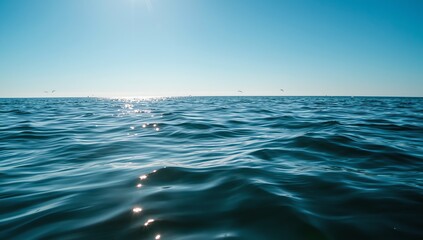 blue sea and blue sky