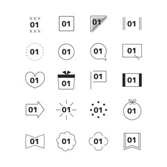 シンプルな数字の見出し素材セット