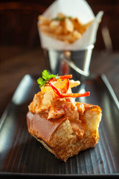 Lobster roll half a bread roll