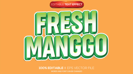 Naklejka premium 3D text effect fresh mango theme